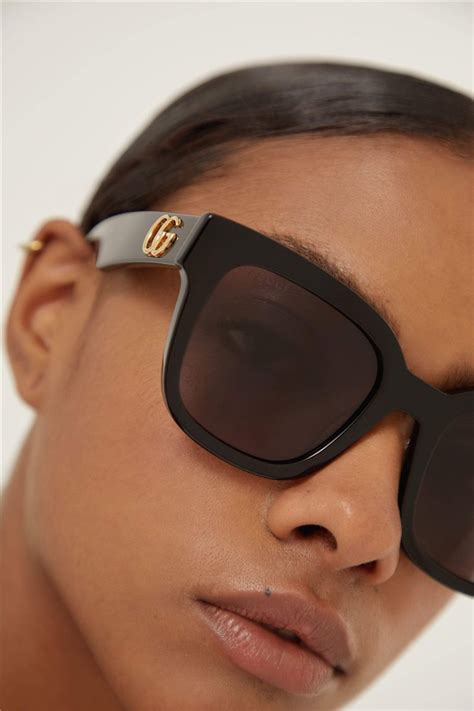 gucci gg0998s squared femenine black sunglasses|upside down Gucci sunglasses.